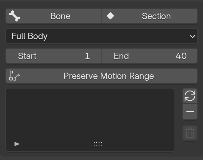 Motion Flow constraints panel in Blender