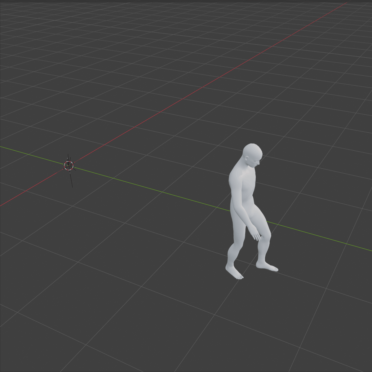 Generated limping obstacle movement playing in Blender