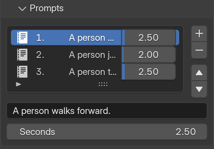 Motion Flow prompts panel in Blender