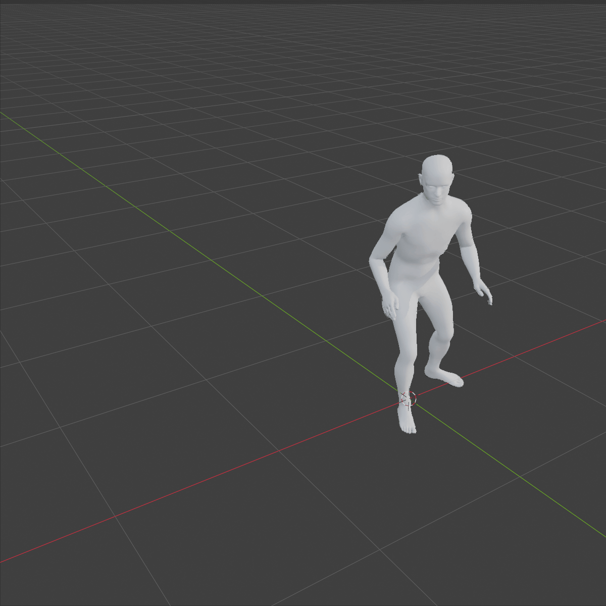 Generated stealth side-walking motion playing in Blender